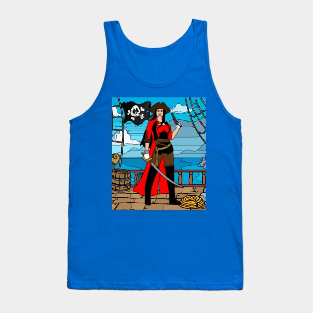 Pirate Pirate Ship Treasure Island Tank Top by flofin